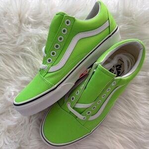 Vans Old Skool Neon Green Gecko Low Top Skate Shoes Womens NEW 8.5 Sneakers